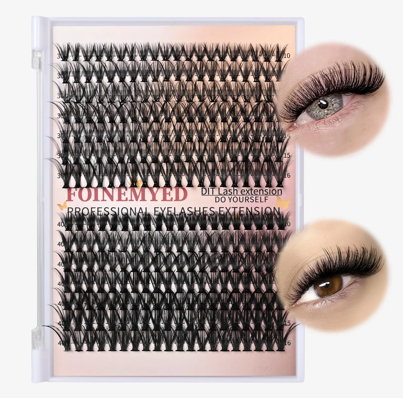DIY Lash Extension 280Pcs 30D+40D Wispy D Curly Lashes Clusters Volume 10-16mm Mix Eyelash Extension False Lashes Clusters Natural Look volume Eyelash Clusters Easy to Apply DIY At Home By FOINEMYED