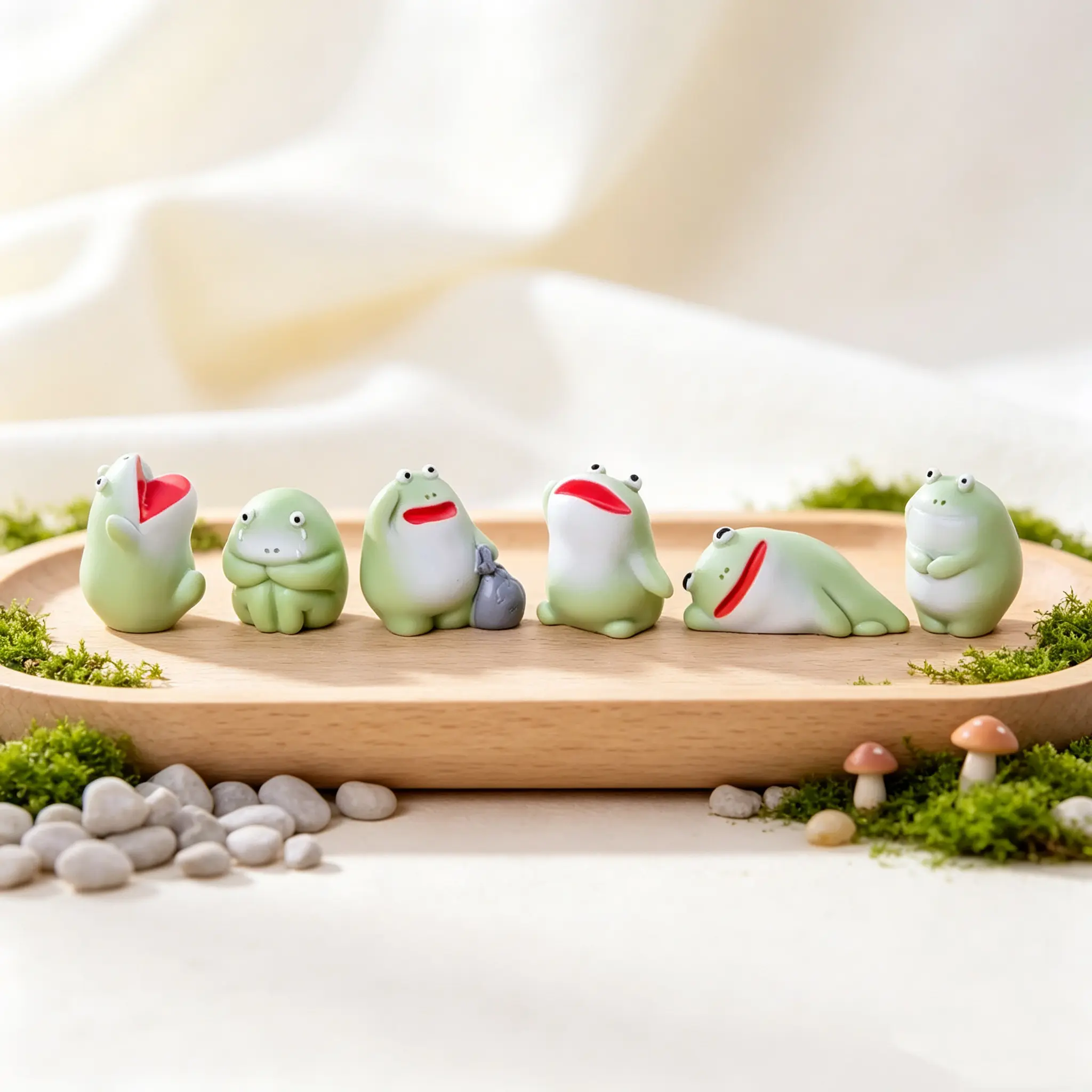Resin Mini Finger Frog Statue - Decorative Collectible Figurine, Home Desktop Ornament, Office Humorous Gift, Statues & Bobbleheads Home Supply, Collectibles