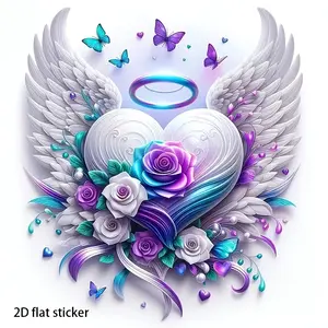 1-pack heart-shaped angel wing vinyl sticker - suitable for cars, trucks, motorcycles, windows, walls - self-adhesive sticker, disposable - can be applied to glass, metal, and ceramic surfaces