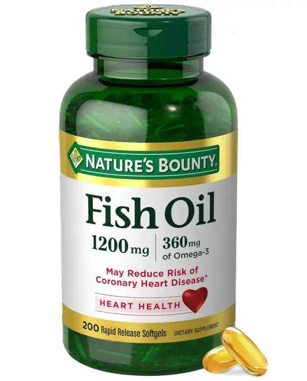 Nature's Bounty Fish Oil Omega 3 Supplements - Supports Heart Health, 1200 Mg Fish Oil, Omega-3, 200 Softgels (Pack of 1)