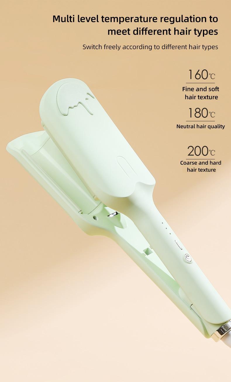 PretiHom Beach Wave Crimper Hair Stick Fluffy Big Wave Ripple 32mm Splint Comfort Curling Irons Heat Free Styler Heatless Curler Single Unit Haircare