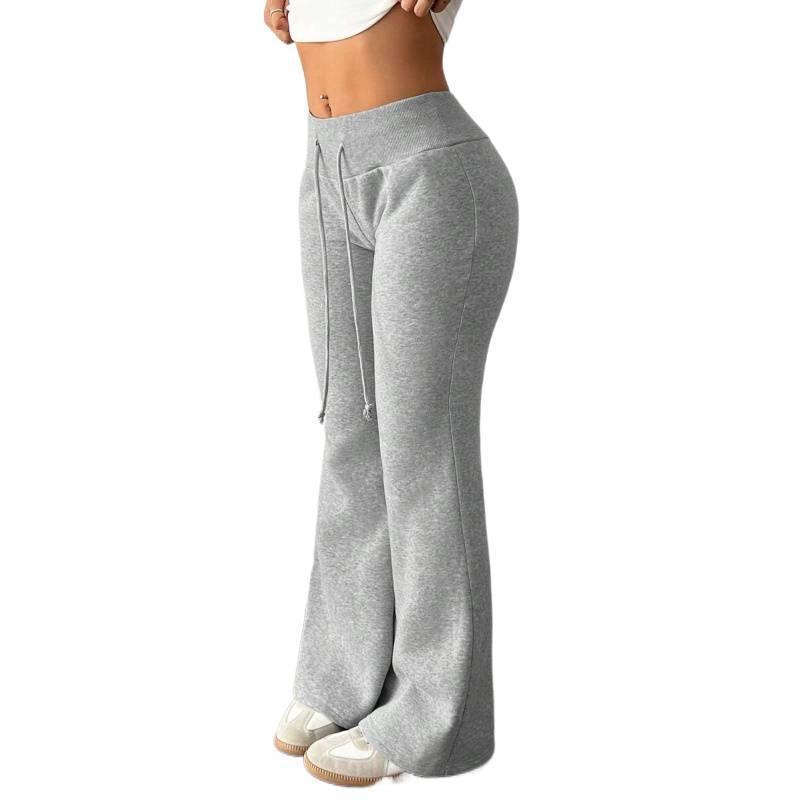 Yoga Thermal Lined Flared Sweatpants: Casual Low-Waist Drawstring Elastic Sports Pants for Fall & Winter no zippers musical fan hoodie juicy jeans Women's Crop Top and Skinny Pants Set winter clothes women jennifer body jacket japanese denim wide leg wing