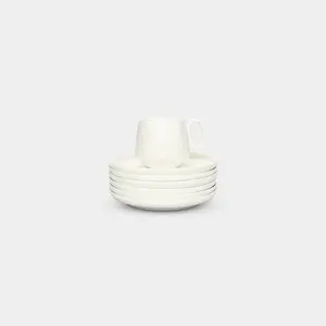 White Minimalist Coffee/Tea Cup Set of 6