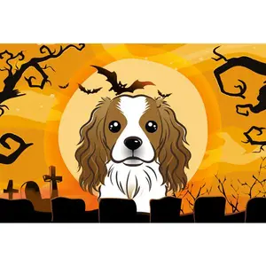 Carolines Treasures  Halloween Cavalier Spaniel Fabric Placemat