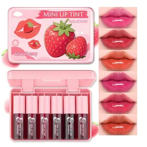 Lip Tint Stain,6 Colors Lip Stain Long Lasting Waterproof,Multi-use Lip and Cheek Stain,Mini Lipstain Liquid Lipstick,Lightweight tinta para labios,Moisturizing Red Lip Stain Set Lip Makeup