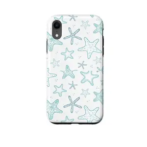Ocean Starfish Seashell Phone Case Durable Shockproof Protective Cover Compatible with iPhone 11-17 Pro Max/Plus and Samsung Galaxy S22-25