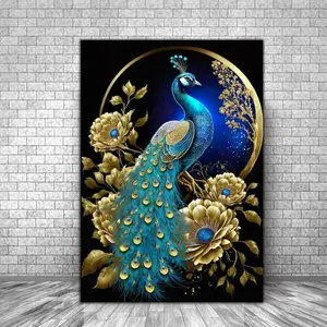 Peacock Abstract Wall Art for Living Room Home Decor Gifts for Her Housewarming Gifts Animal Wall Hangings, Peacock Wall Art, Room Decor, Unframed