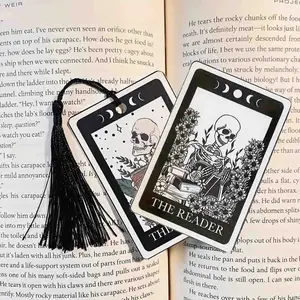 Skull Acrylic Card Bookmark, Unique Birthday Gift for Book Lovers, Stylish Reading Accessory, Perfect Present for Literature Enthusiasts