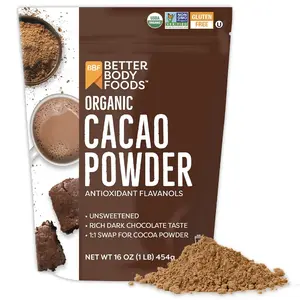 BetterBody Foods Organic Cacao Powder, Rich Chocolate Flavor
