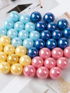 16mm Multicolor Acrylic Beads Set, Diy Beads, 50 Pieces, Choose From 4 Colors, Ideal for Crafting Jewelry Making, Cute Phone Chain Accessory Material