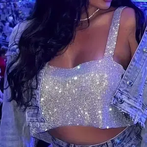 Rhinestones top crop