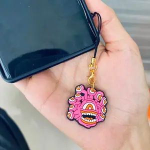 1pc Horror Movie Flat Decoration Phone Charm, Cartoon Soft Gel Pendant, Trendy Accessory Gift for Friends and Classmates