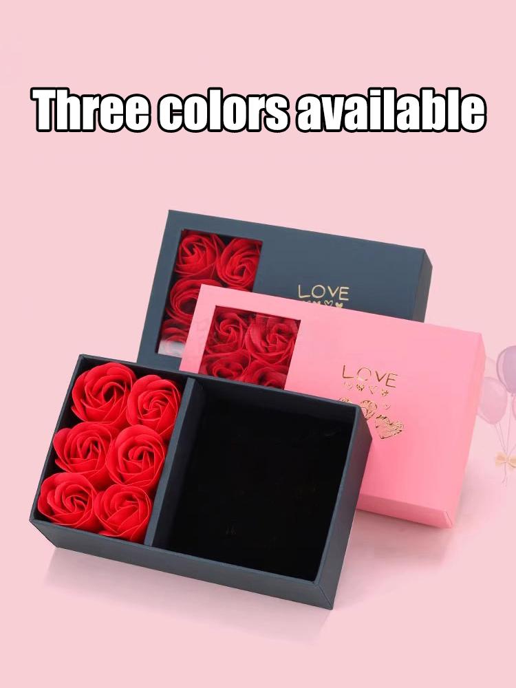 Jewelry Box Immortal Flower Jewelry Box Roses Window Valentine's Day Mother's Day Gift Box Ring Earrings Pendant Necklace Box