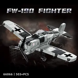 New Fw-190 Aircraft Assembly Building Blocks Pirate Propeller Combat Helicopter Children's Puzzle Toy Model