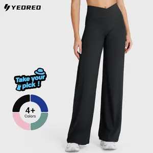 YEOREO Eddiy 31.5" V-Waistband Straight Leggings Women High Waist Stretchy Workout Yoga Pants Cloud-Soft Fabric No Front Seam