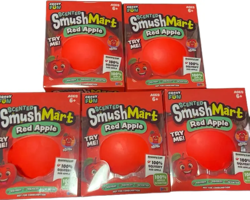 Smushmart Scented Apple Squishy Toy - Stress Relief Fidget Toy for Kids, Adults