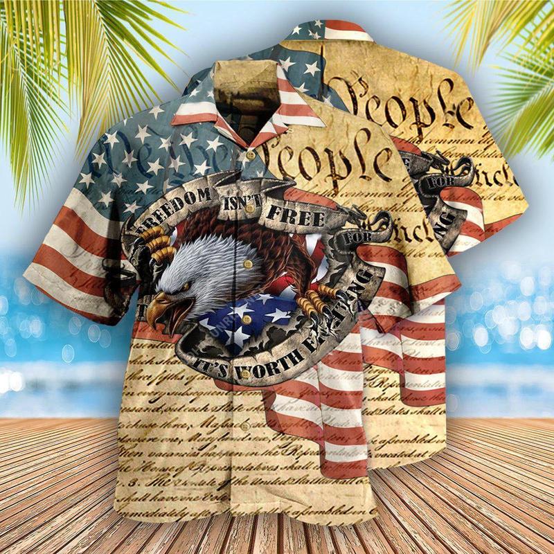 America 250th Birthday Unisex Hawaiian Shirt – 1776–2026 Patriotic Summer Shirt