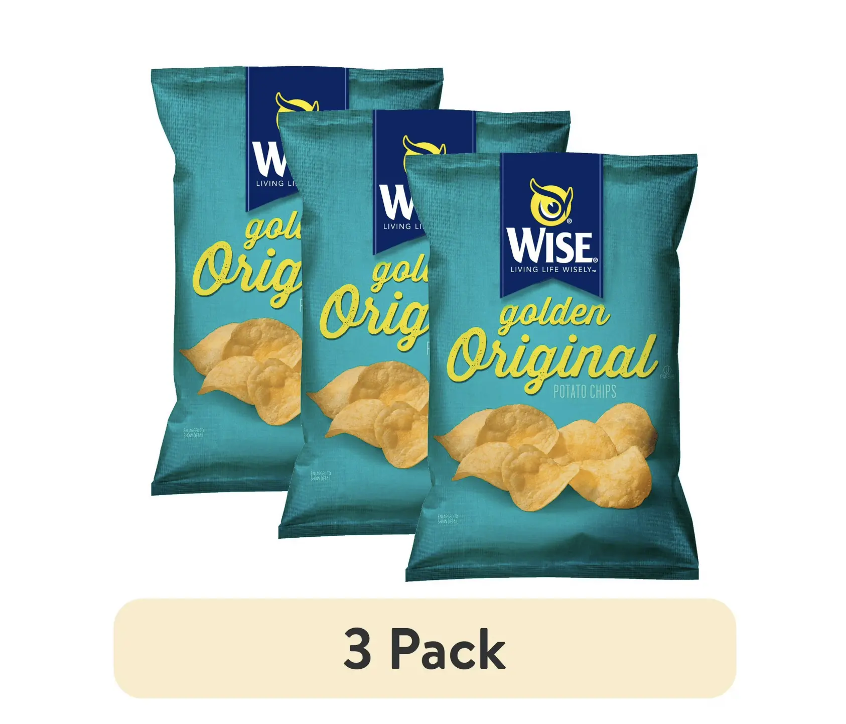 3 Pack - Golden Original Potato Chips Crispy Crunchy Snack