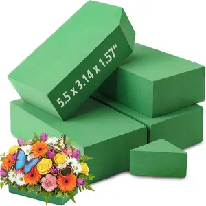 Floral  Blocks, Green  ,Wet & Dry Flower  for  and Artificial ,Florist Styrofoam Flower Arrangements Supplies, Decorations for Wedding, Birthdays and Garden (4)
