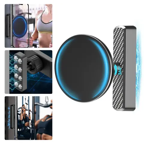 Magnetic Phone Holder for Gym, Alloy Base & Ball Joint, 360 Adjustable Phone Mount, Universal Fitness Equipment Accessories Essentials