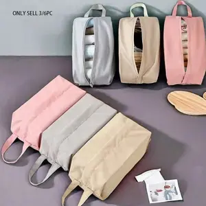 3/6pcs Travel Underwear & Socks Storage Bag, Portable Handle, Large Capacity, Breathable Mesh, Anti-Fouling, Essential Travel Tool, Travel Clothes Organizer
