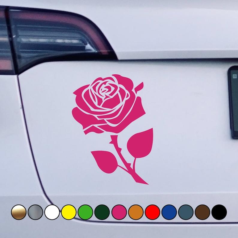 Flower Beautiful Rose Sticker Flower Bloosom Spring Nature - Perfect Cut Color Decal Vinyl Sticker - Multiple sizes and colors available!