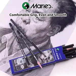 Maries 120-Piece Drawing Pencil Set (2h Hb B 2b-8b), Professional Sketching & Doodling Charcoal Sticks, Ideal for Artists & Beginners
