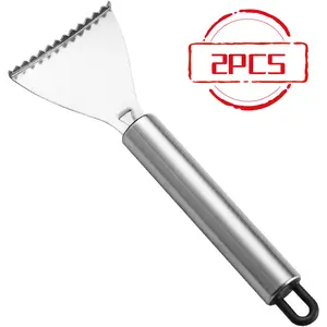 2PCS Stainless Steel Fish Scale Planer Multifunctional Fish Scale Remover Kitchen Utensils
