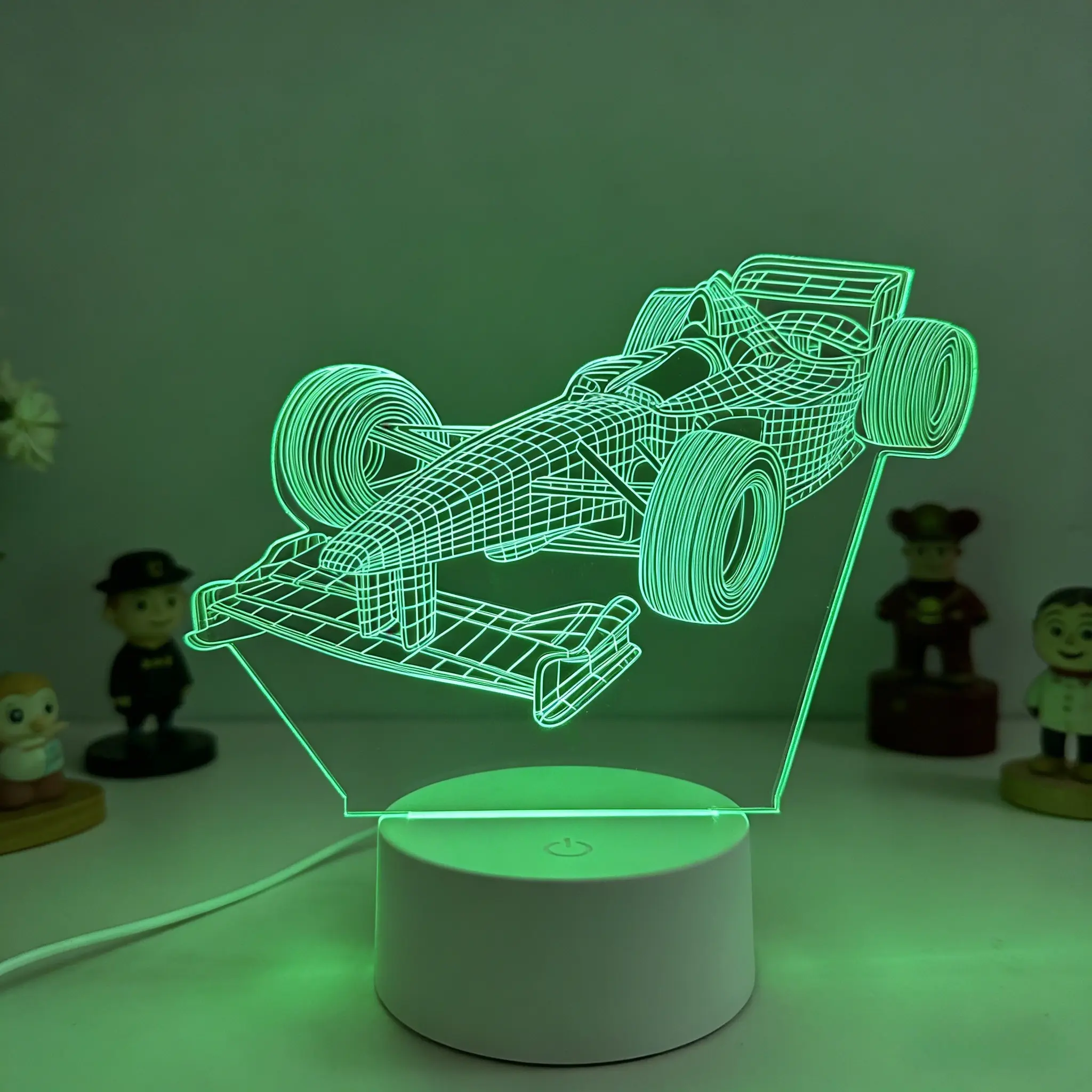 F1 Racing 3D Night Light, Touch Control LED Table Lamp, Led Decoration Lamp, 7 Lighting Modes, Decorative Atmosphere Light, Car Themed Fashion Car Decor, Home Office Use, Perfect Gift for Car Enthusiasts