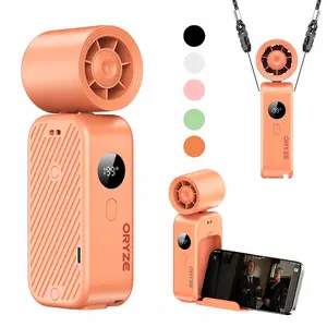 Portable Handheld Fan with Stand, Turbo Boost Technology,199 Adjustable Speeds, Foldable &Wearable (Waist/Neck Clip) for Travel, Outdoor, Summer