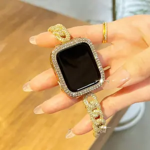 Rhinestone Decor Watch Band, Fashionable Watch Band for Women & Girls, Wearable Accessories Smart Watch Strap Compatible with Apple Watch Series