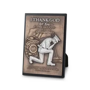 212 MAIN Small Felt-Backed Christian Scripture Plaque Signs, 4.5x6.5in Decor, Protective Back, Policemen Gift, Item No. 20759 (89345)