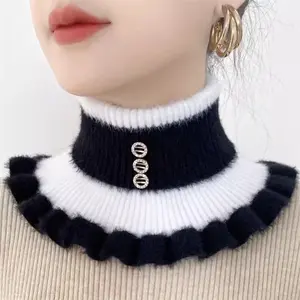 Fake Collar Imitation Mink Velvet Neck Warmer Thickened Knitted Neck Protector Fake Collar Winter Neck Warmer Dollar Tree Fall Decor