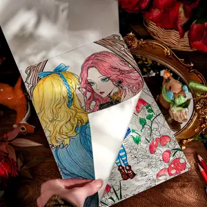 22sheets/book, Mirror Encounter Series Coloring Book, Characters, Plants, Thickened Paper, Large Size Art Coloring Book, Art Drawing, Coloring Book