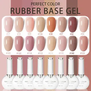 PERFECT COLOR 12ml Builder Gel for Nails Neutral Nude Pink 16 Colors Nail Strengthener Hard Gel for Nails Extension Gel High Gloss Soak Off UV Gel Nail French Nail Manicure Salon DIY Nail Polish