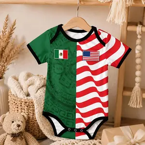 Personalized Mexico USA Baby Bodysuit, Custom Name and Number Baby Jersey, Mexican American Baby Outfit, Baby Clothes, Baby Shower Gift