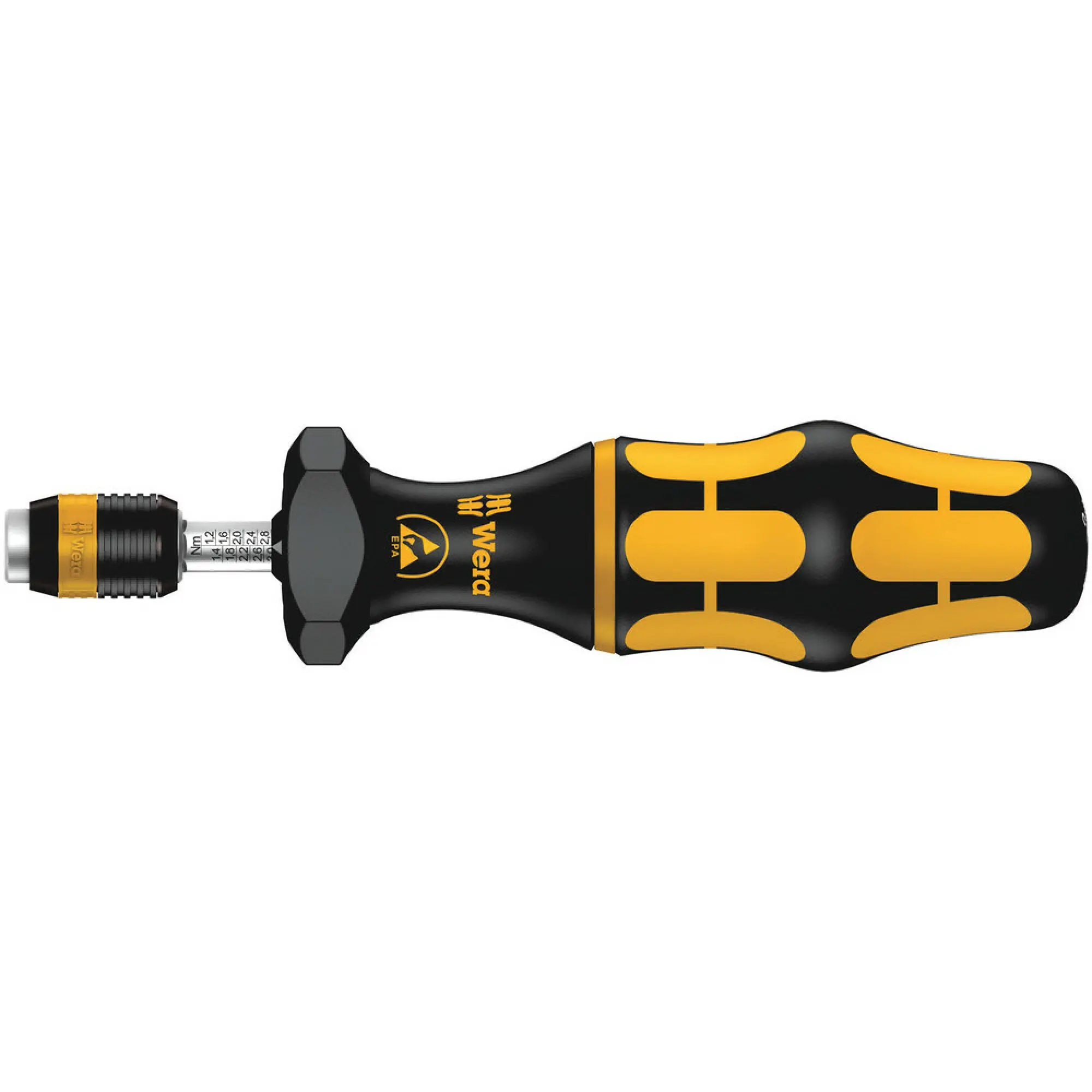 Wera Series 7400 Kraftform ESD adjustable torque screwdrivers (0.1-3.0 Nm) with Rapidaptor quick-release chuck, 7431 ESD x 0.30-1.00 Nm