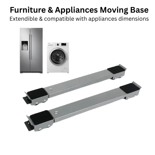 Heavy Duty Home Appliances Rollers, 660 lbs Load Capacity, Large Wheels, Extendable mobile Base, Lock Brake Furniture & Appliances Moving Base Compatible with Appliance Dimensions for Easy Transport and Storage- 2 Pack