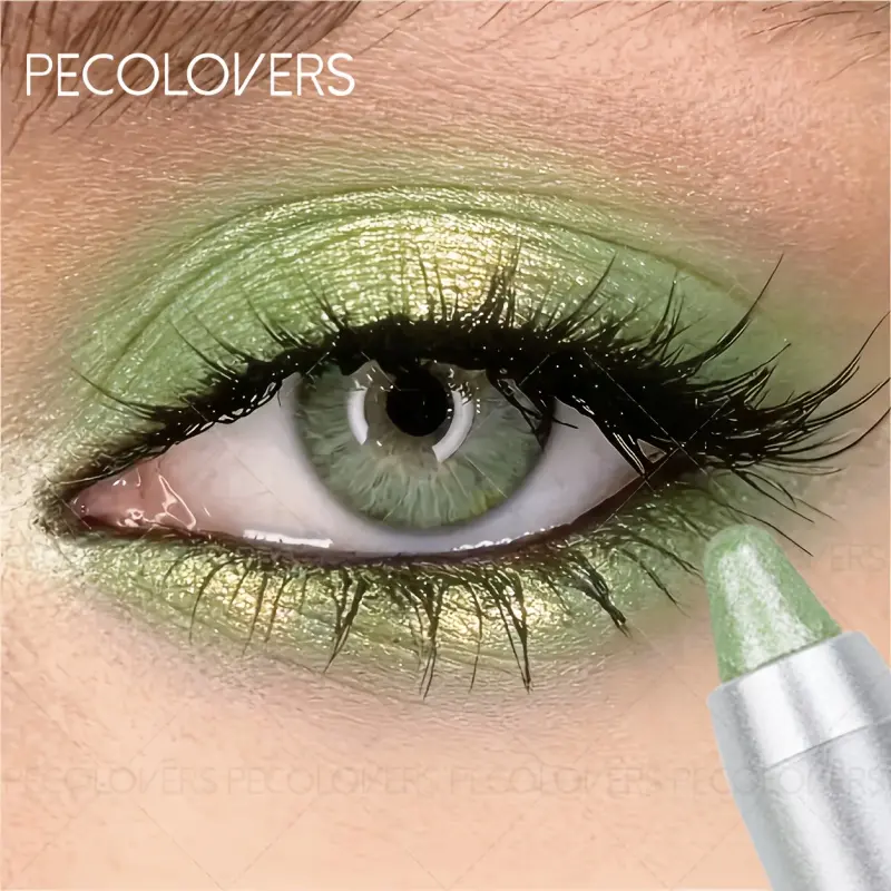 1pc Green Apple Pearl Eyeshadow Stick, Eye Shadow Pen, Eyeshadow Pens, Waterproof And Sweat-Proof, Metallic Luster, Easy To Create Day And Night Makeup, Trend Direction, Beginner-Friendly | Fashion Packaging Design | Daily Use