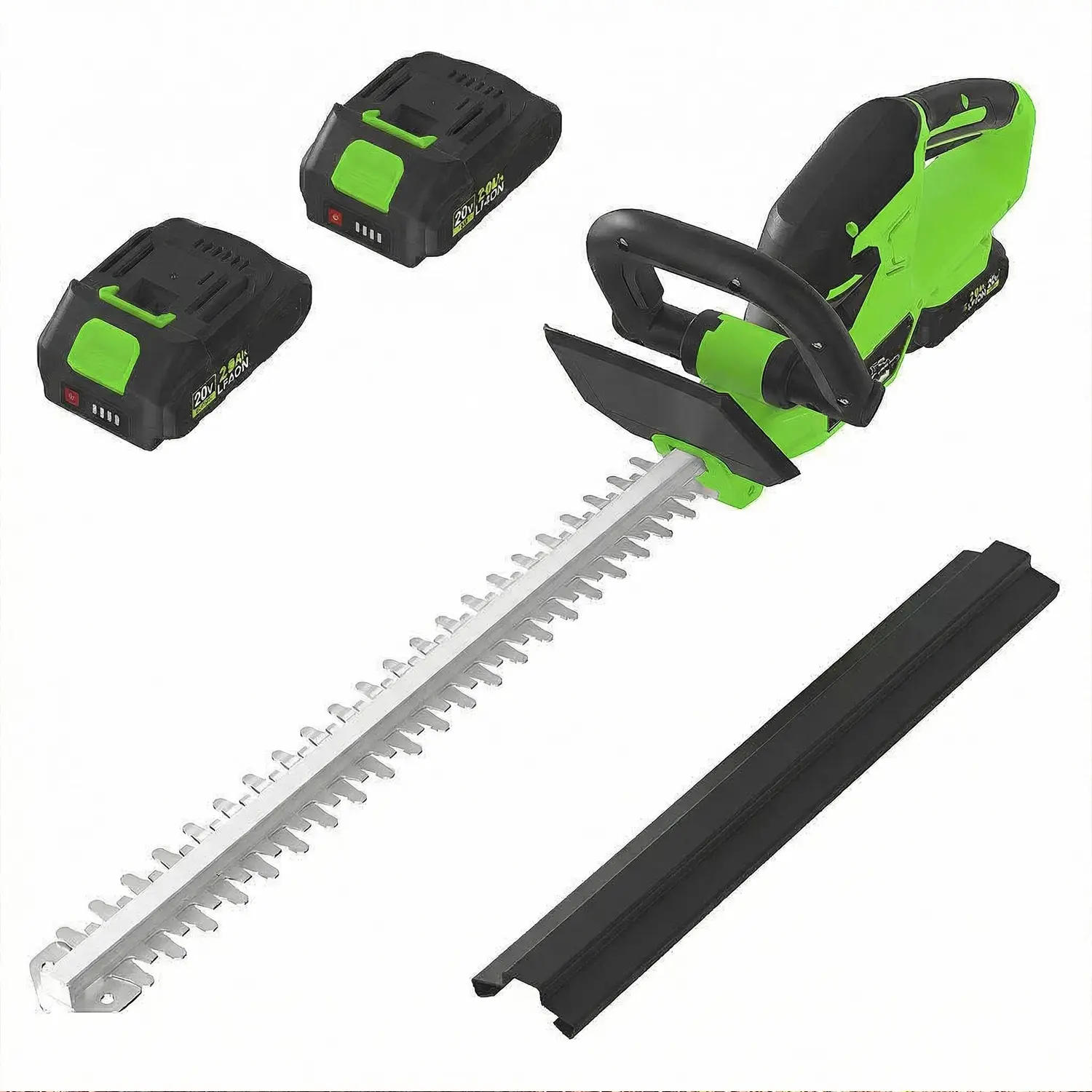 Wireless Hedge Trimmer 22 Inch - Lightweight 20V Electric Bush & Shrub Cutter - Dual-Action Blade, Brushless Motor, 2x2.0Ah Rechargeable Batteries - Ideal for Garden & Lawn Trimming