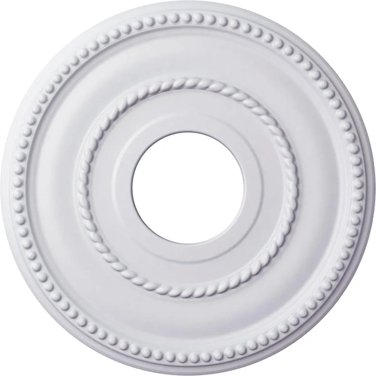 Round Decorative Indoor Valeriano Ceiling Medallion, 12 1/8"OD x 3 5/8"ID x 3/4"P, Fits Canopies Up to 6 1/4", Installable via Drill or Glue, Cuttable