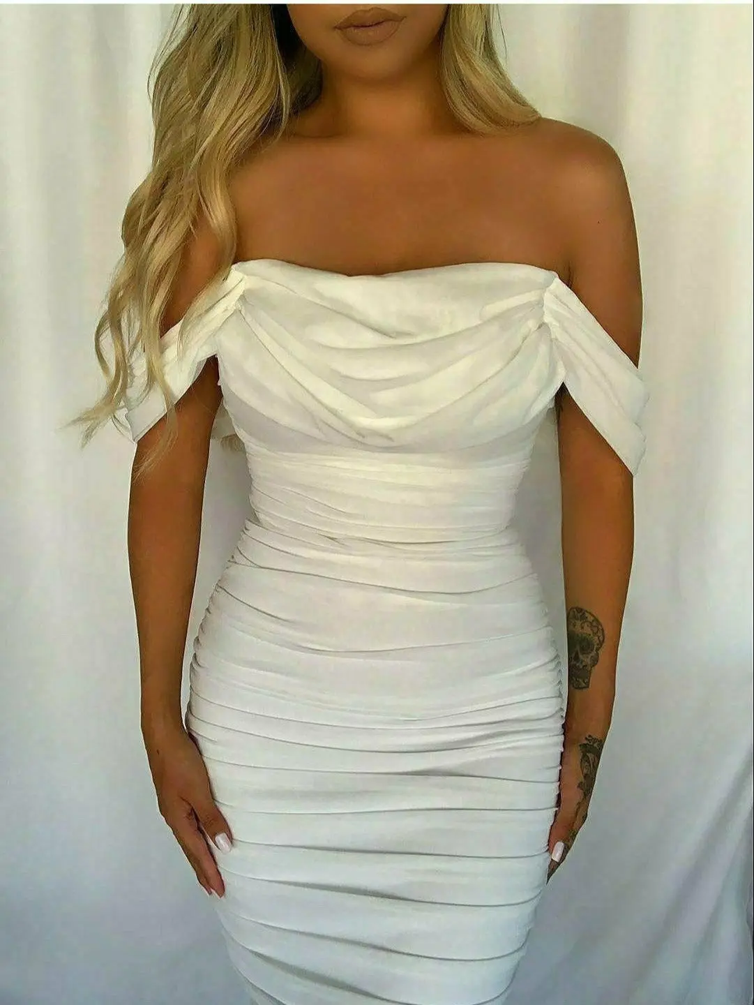 favorite daughter off the shoulder dress THE FAVORITE LINEN DRESS