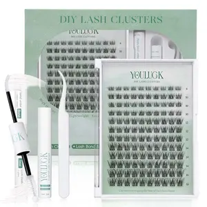 YOULUCK Natural Lash Clusters Kit with Ultra-Thin Band Bond & Seal Long-Lasting Individual Lashes for Girls Makeup Kit Waterproof & Lightweight