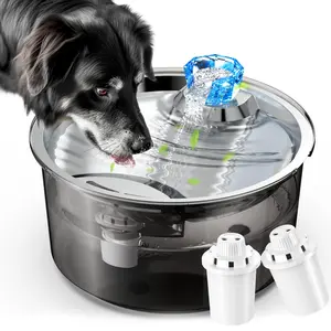 2.6 Gallon Extra Large Big Pet Fountains with 2 Filters, Quiet Pump, BPA Free Automatic Water Bowl Automatic Water Feeder