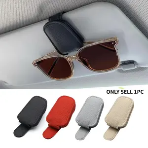 Magnetic PU Leather Sunglasses Holder: Keep Your Eyeglasses Safe & Secure in Your Car!