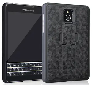 Case for AT&T Blackberry Passport, Nakedcellphone's Black Kickstand Case Slim Hard Shell Cover for AT&T Blackberry Passport (SQW100-3)