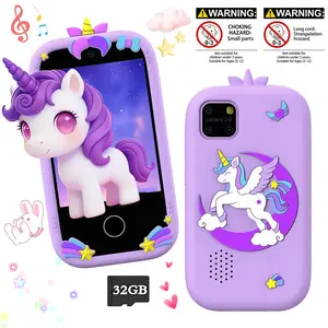 2026 Educational Kids Smart Toy Phone, 2.8'' Touch Screen, Dual Camera, 32GB SD Card, Multi-Language, Learning Games, Music Player, Flashlight, Safe Children Toy, Christmas Birthday Gift for Boys Girls