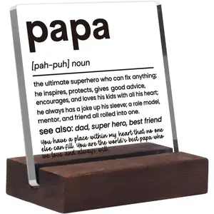 Grandpa Gifts, Papa Gifts, Grandfather Gift, Unique Gifts for Grandpa, Grandpa Birthday Gifts, Papa Gifts from Fathers Day for Papa Gifts Acrylic Plaque Home Desk Signs