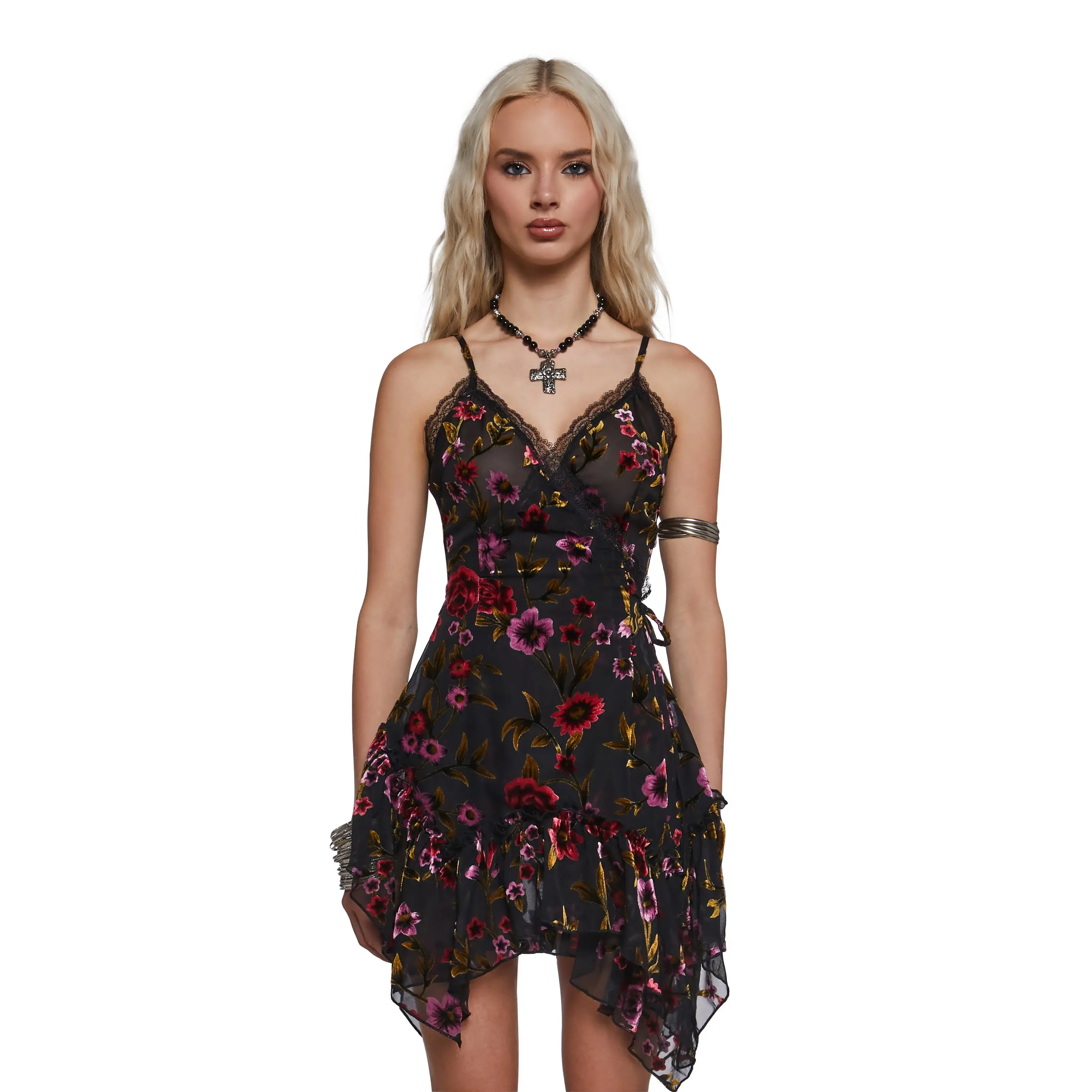 Florence Velvet Wrap Mini Dress