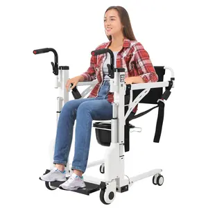 【GARVEE】Hoyer Lifts for Home Use, Electric Patient Lift Transfer Chair,Hydraulic Patient Lift Transfer Chair, Bathroom Wheelchair with 180° Split Seat and Potty, Portable Elderly Lift